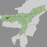 Map of Bongaigaon, Assam, India