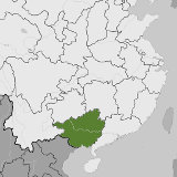 Map of Guangxi, China