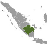 Map of South Sumatra, Indonesia