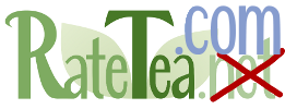 RateTea Logo with .net crossed out and replaced with .com