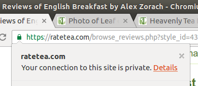 Screenshot of padlock in browser URL bar