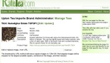 Screenshot of tool to add teas
