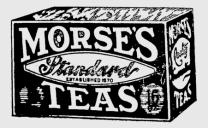 Old Black and White Photo of Box of Morse's Tea