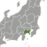 Map of Kanagawa, Japan