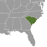 Map of South Carolina, United States